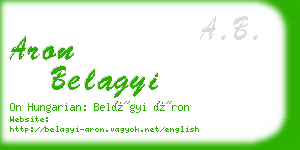 aron belagyi business card